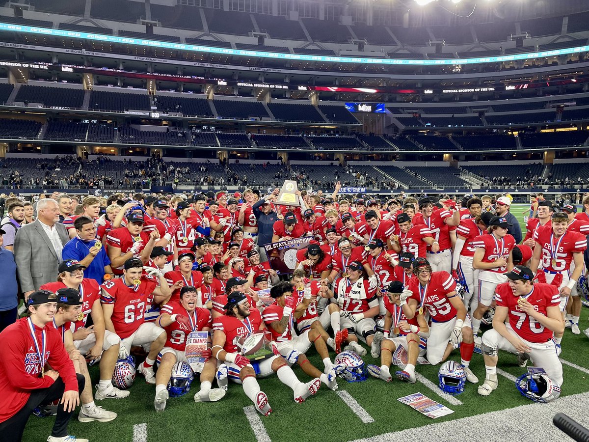 Westlake_Nation's tweet photo. The legend of Westlake continues and there’s more history to make. 

4️⃣0️⃣ Consecutive Wins
1️⃣8️⃣ Consecutive Playoff Victories

THREE STRAIGHT STATE TITLES!

#GoChaps | #3peat | #StateChamps https://t.co/XxLImgfeNt