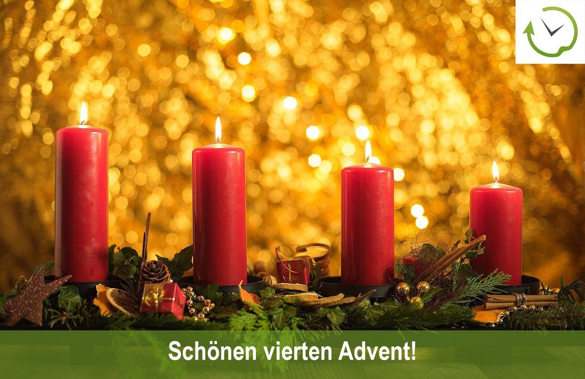 TimePunchNews's tweet photo. Das gesamte #TimePunch Team ⏱👊 wünscht allen einen schönen vierten #Advent! 🕯🕯🕯🕯 https://t.co/Qb75STHbkf