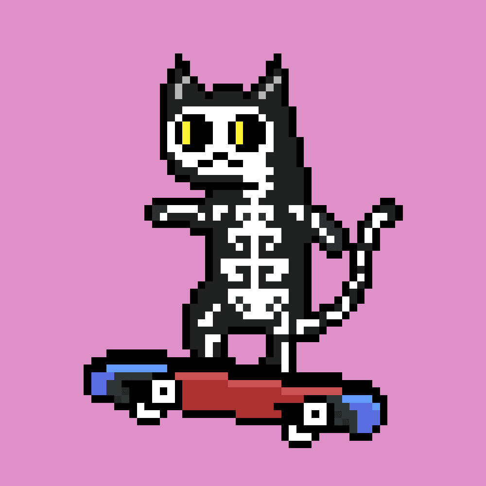 skatercatsoc's tweet photo. 🎉Let's celebrate selling out with a #NFTGiveaway  🎉

Our beloved community member @kevinklix wants to giveaway a skelly cat to a lucky winner!

1⃣-Follow @skatercatsoc &amp; @kevinklix 
2⃣-RT♻️&amp; Like ❤️

#SolanaNFTs https://t.co/67mL5OwIy2