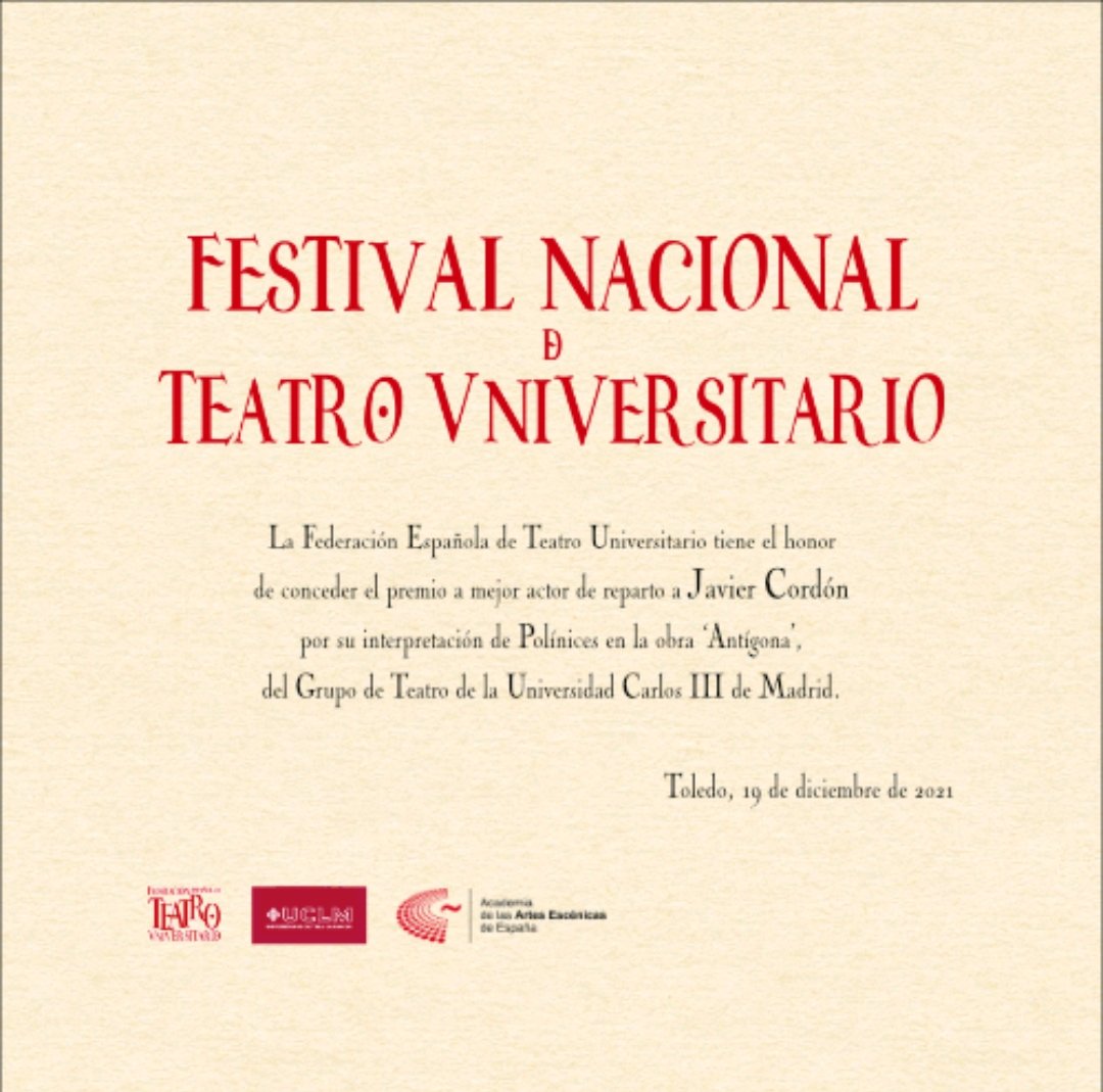 TeatroUniversit's tweet photo. Ganador al mejor actor de reparto https://t.co/sYuqRzH9Nq