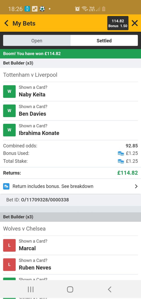dcpyeboah's tweet photo. @bettingvillage Thank u guys needed that for xmas well done 👏 free bet as well https://t.co/8IgYjCnbYU