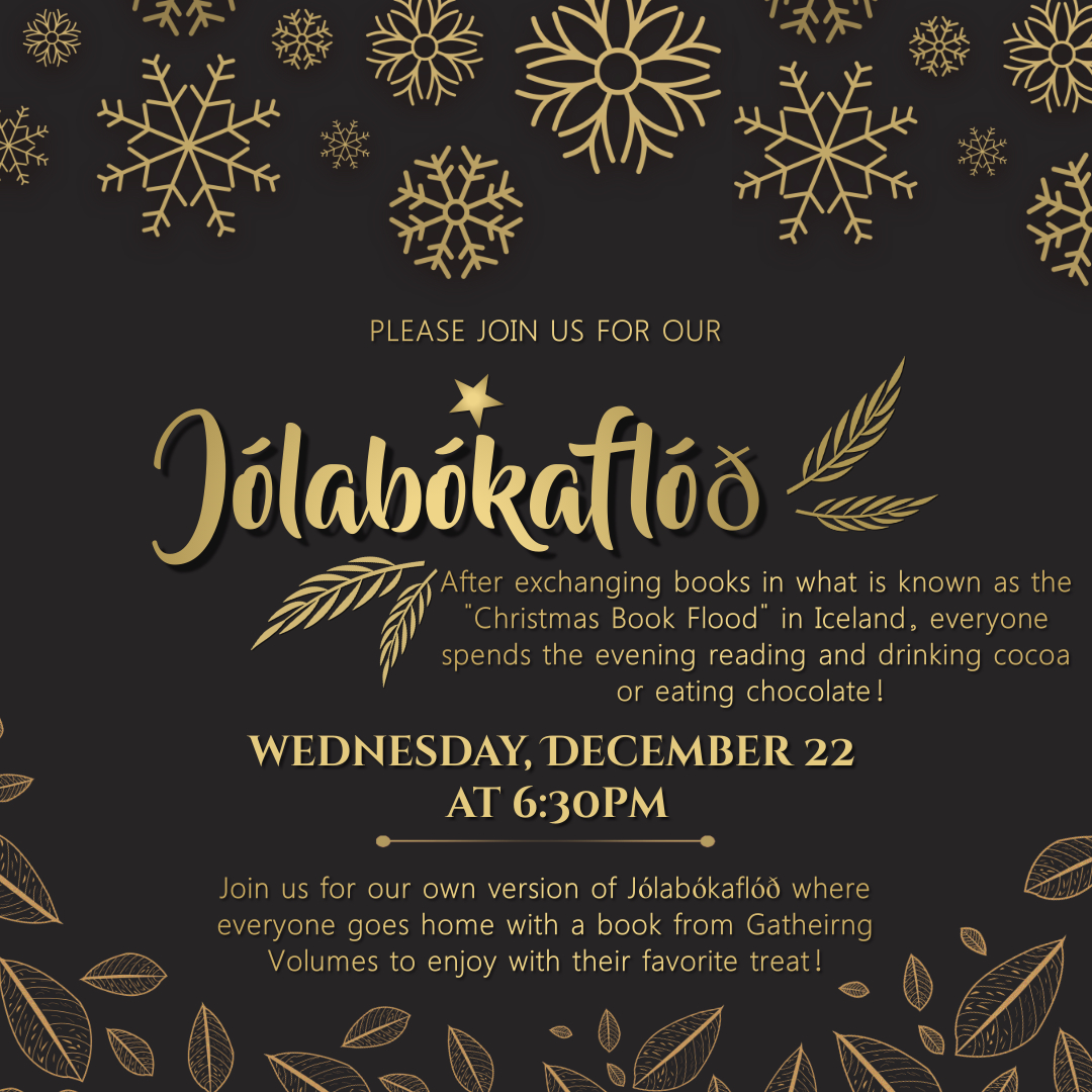 Join us December 22 for our annual Christmas Book Flood! We will be celebrating this year with author Chelsea Bobulski and we will be sending everyone home with a book to kick off their holiday reading!

#Jólabókaflóð #BookFlood #ShopLocal #IndieBookstore