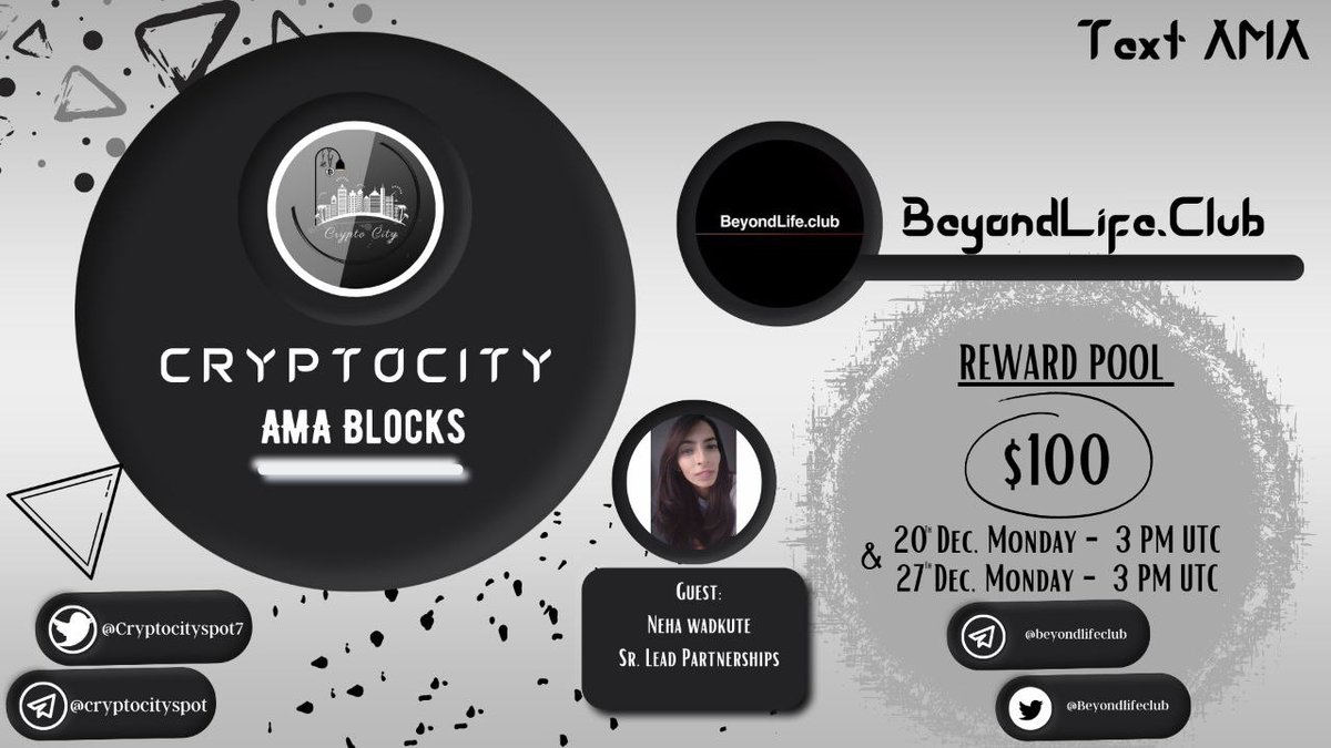navex_eth's tweet photo. Crypto City is going to hold an AMA with @RandNetwork in @Cryptocityspot7
Telegram community.
Reward: 
100$
Time: 
1st AMA
December 20th,2021
3PM UTC
__________________
2nd AMA
December 27th,2021
3PM UTC
Follow 
1. @Cryptocityspot7
2. @beyondlifeclub
Like,retweet &amp; tag 3 friends. https://t.co/7lbTdNKnrQ