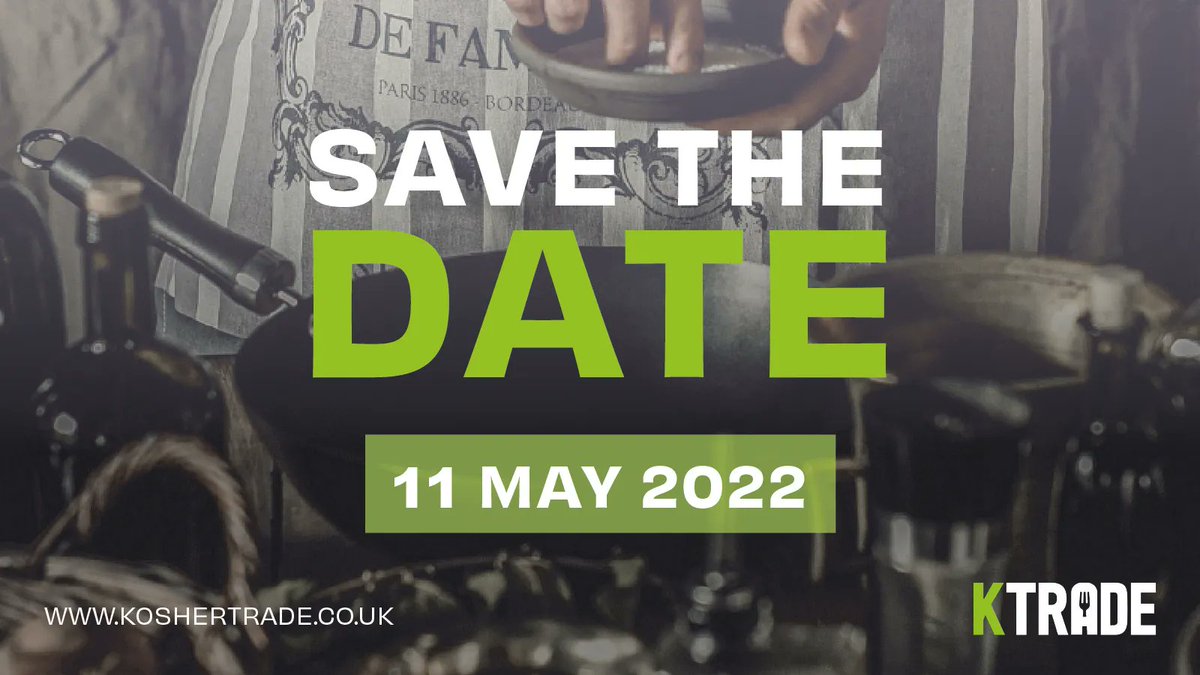 SAVE THE DATE!!

The biggest Kosher food &amp; events expo in Europe is taking place on the 11th May 2022! All major brands, buyers and consumers under one roof at the ExCel London. 

Book your stand now and guarantee your space >> buff.ly/3EXE54O

#ktrade #ktrade22 #kosher