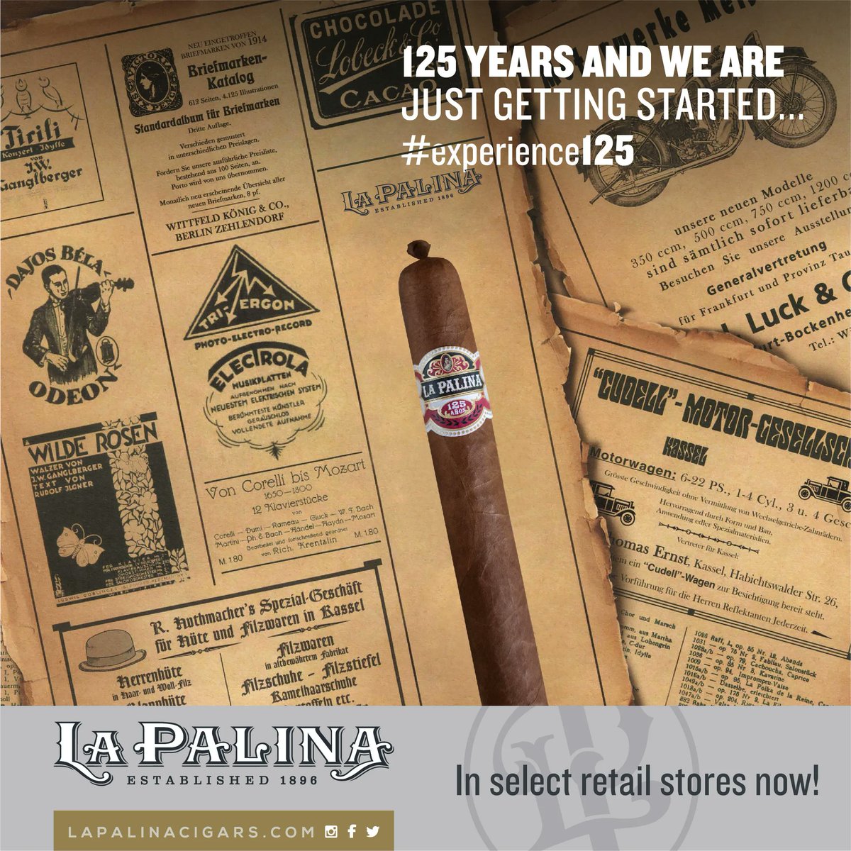 In stores now! Enjoy one today! #celebrating125years #botl #sotl #cigaraficionado