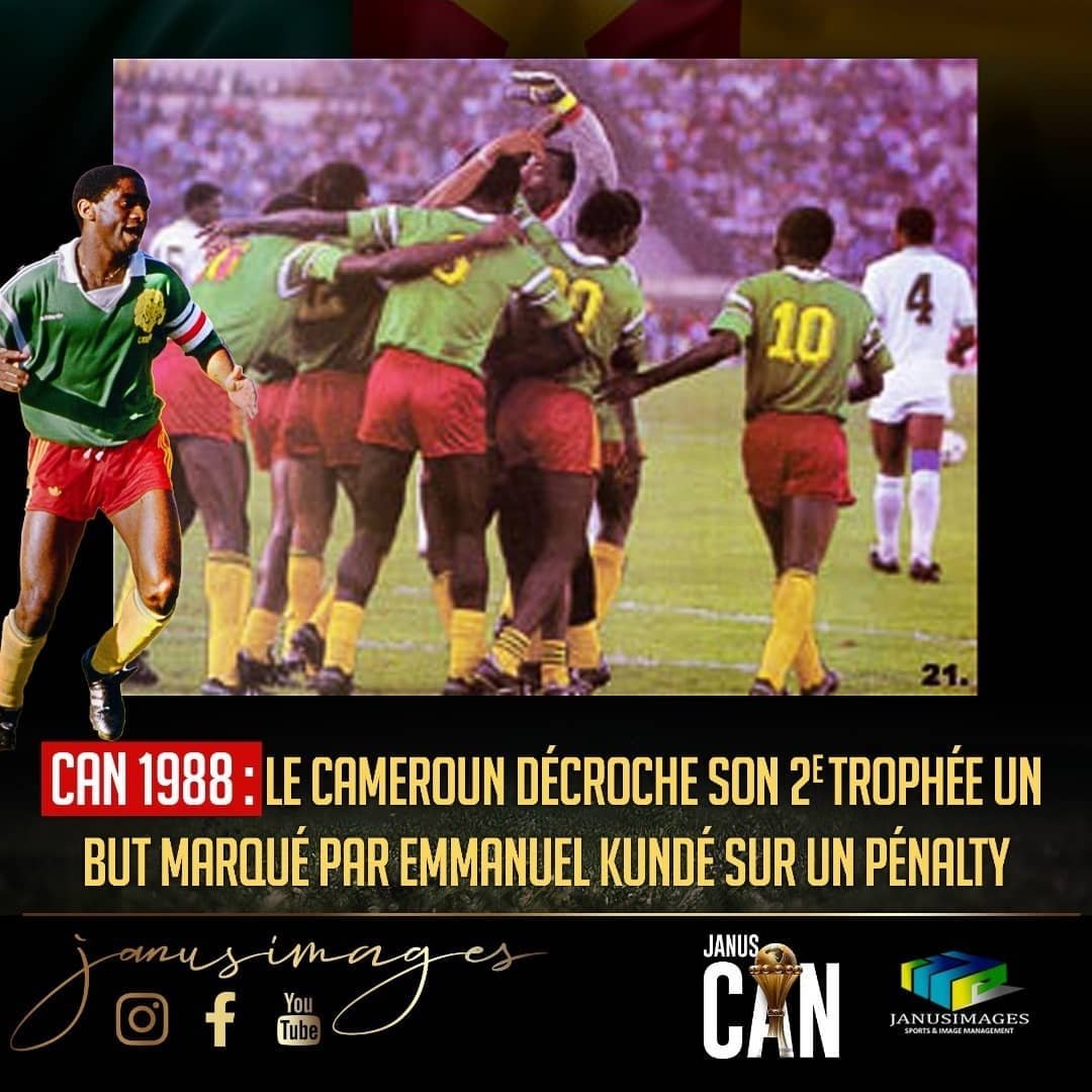 ⚽️🔥 CAN 27 Mars 1988: La finale de la CAN s'est déroulée au Stade Mohamed V de Casablanca, au Maroc. Celle-ci voit s'opposer le Cameroun au Nigeria. Au terme de la rencontre, le Cameroun l'emporte sur le score d'un but à zéro et remporte sa deuxième CAN après 1984.