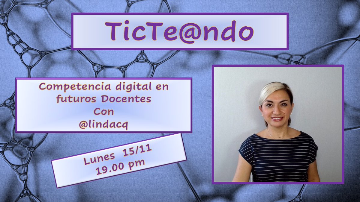 Angelssoriano74's tweet photo. Y el 15/11 nos acompañó .@lindacq
para trabajar
las competencias digitales en Futuros Docentes
https://t.co/10KWxeORot
Todavía no habíamos tenido tiempo de reseñar la charla
te dejamos el enlace a una excelente conversación.
#Ticte@ndo #Twitchdocente https://t.co/8kjcDQ2QO4