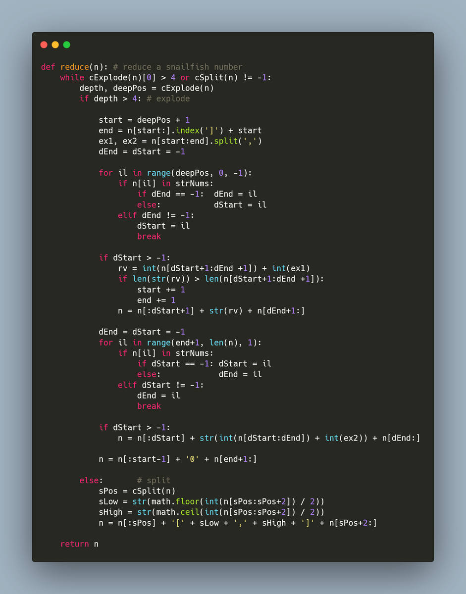 hieristdavid1's tweet photo. [day 18] update: the following days are not as easy as day 17
#AdventOfCode #AdventOfCode2021 https://t.co/JnFwjI4UcZ