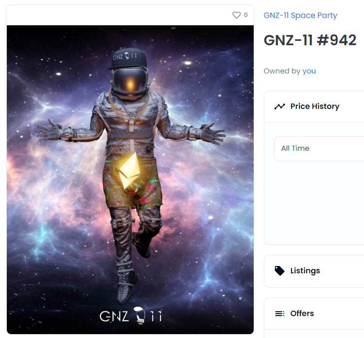 Devyn024's tweet photo. @GNZ11SpaceParty Just , minted my first NFT, cool project https://t.co/seDOavsw3I
