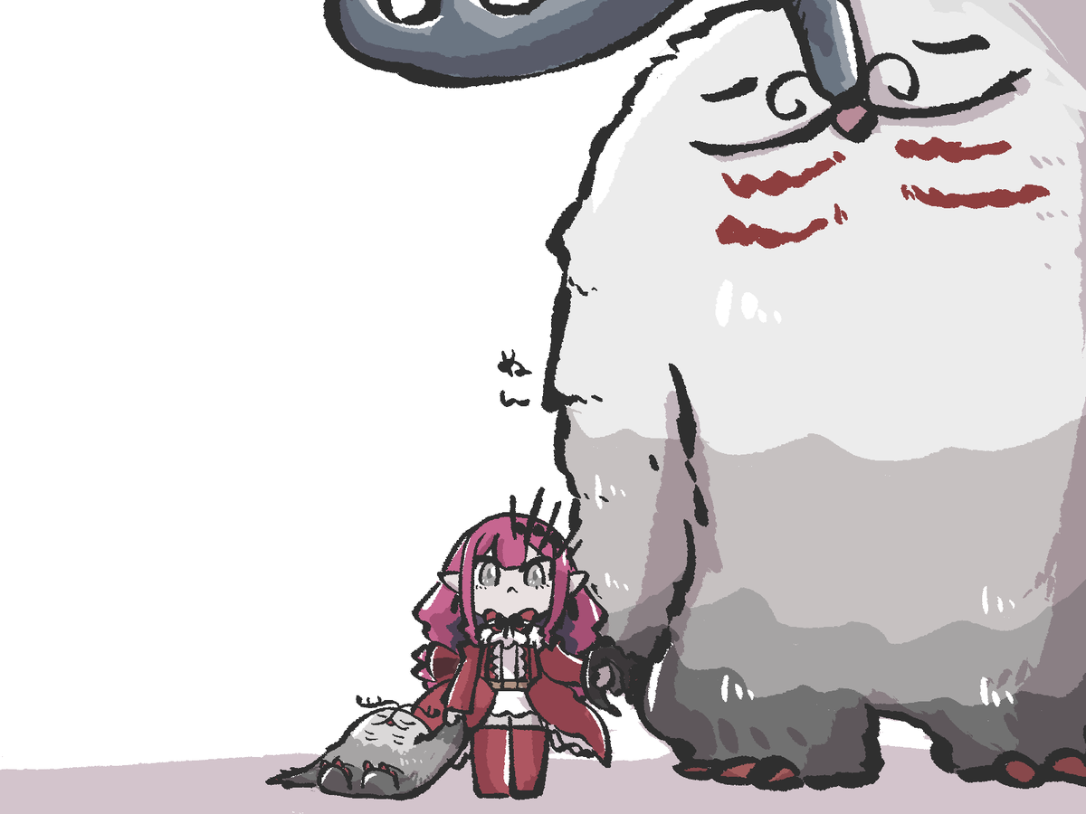 DarkFayQueen's tweet photo. And will instead force you all to look at my cute little daughter picture with her plushie and oversized ancient deity soft friend. https://t.co/J16k2H6GGd