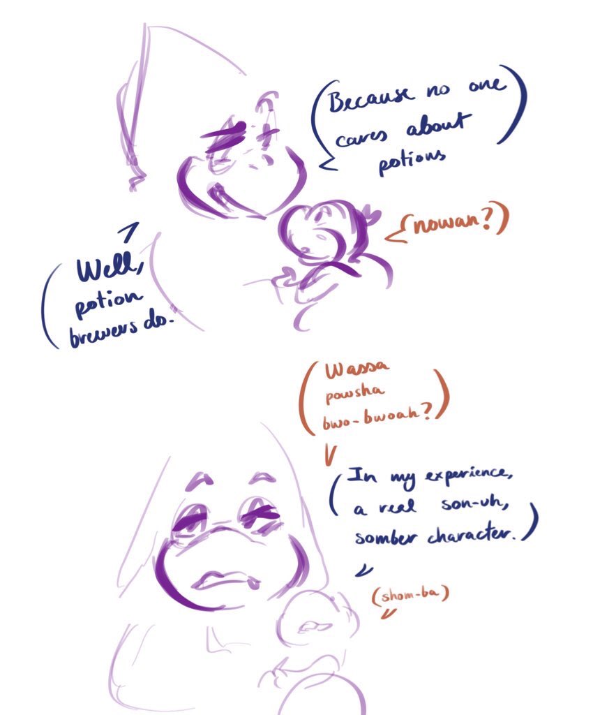 Forgot context lol, Magic Juice is a derogatory term for potions, pretty insulting for potion brewers 👀🤫 https://t.co/qhydxTqMli