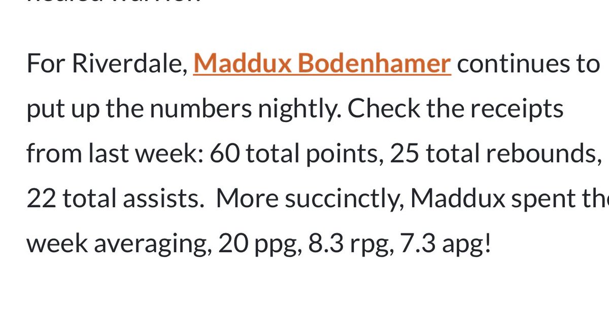 Maddux Bodenhamer out of Riverdale HS in TN is having a stellar sophmore season. High academics also with a 4.0 GPA. Can score fluently and is a great on ball defender averaging 20 8 and 7!! <a href="/SkyelarEttin/">Skye Ettin</a> <a href="/RyanM4tthews30/">Ryan Matthews</a> <a href="/m_bodenhamer/">Maddux Bodenhamer</a> <a href="/coachAB1911/">coachb1911</a>