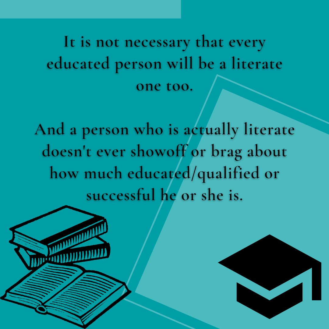 ARTIZONE4's tweet photo. Literacy in seen in one's behaviour https://t.co/HP69GAnjuU