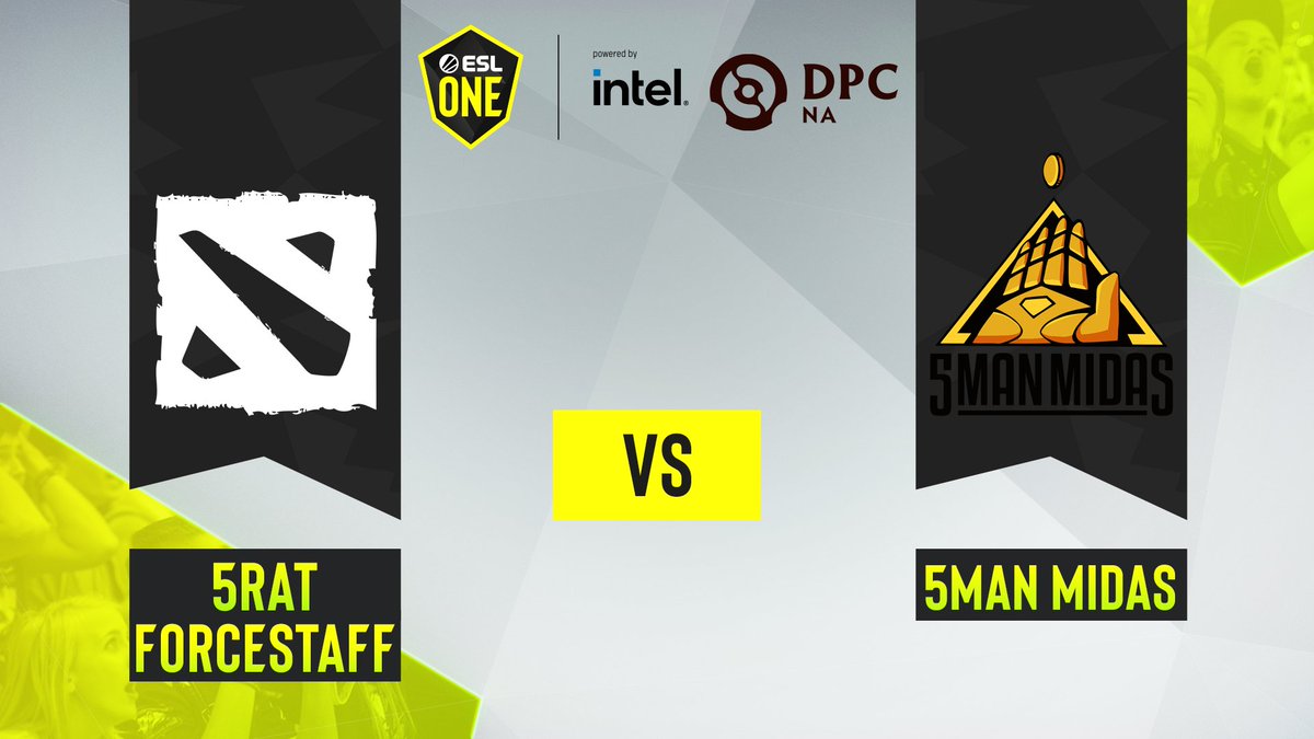 It's Sunday and we've got 2 Division II series coming up! 

First up: <a href="/5RatForceStaff/">5RATFORCESTAFF</a> vs 5ManMidas 

I guess you can call it a 5v5 🤓

📺 twitch.tv/esl_dota2