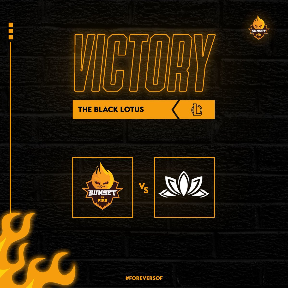 SOF_Esports's tweet photo. VICTORY !
Today Sunset on fire won against The Black Lotus on the 6th week of #OEC and managed to secure a spot in the playoffs
Show them some love
Lets set their sunset on fire
#foreversof https://t.co/1xMNrahhE8