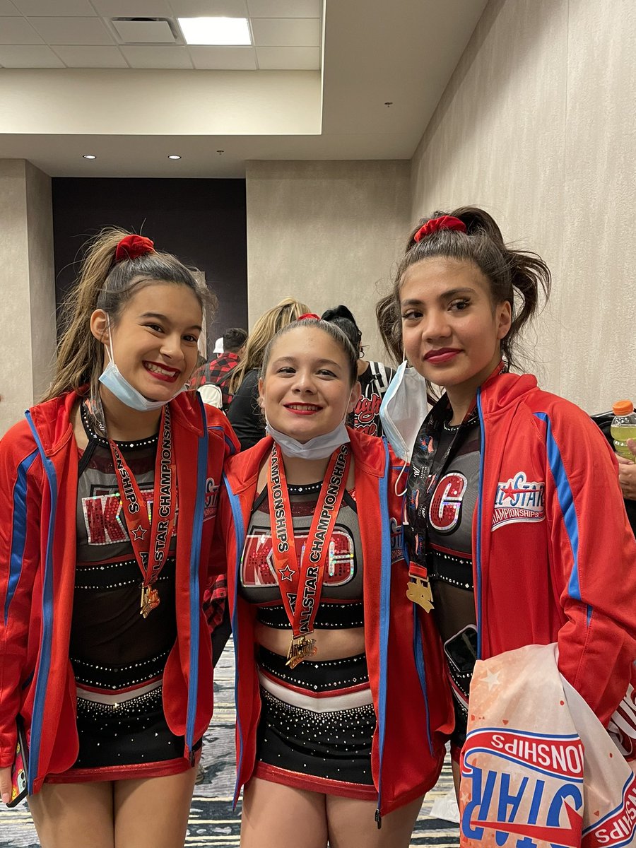 njcroyle's tweet photo. Eastlake and Ensor cheerleaders representing at Aurora Grand Nationals in Colorado with @KnightTimeCheer “Passion” “J3MS” and “Obsession” Grand Champs : High Score : Outstanding Choreography: Outstanding Stunts. Way to go KTC!!! #NiceJackets https://t.co/LkQUpkyfrE