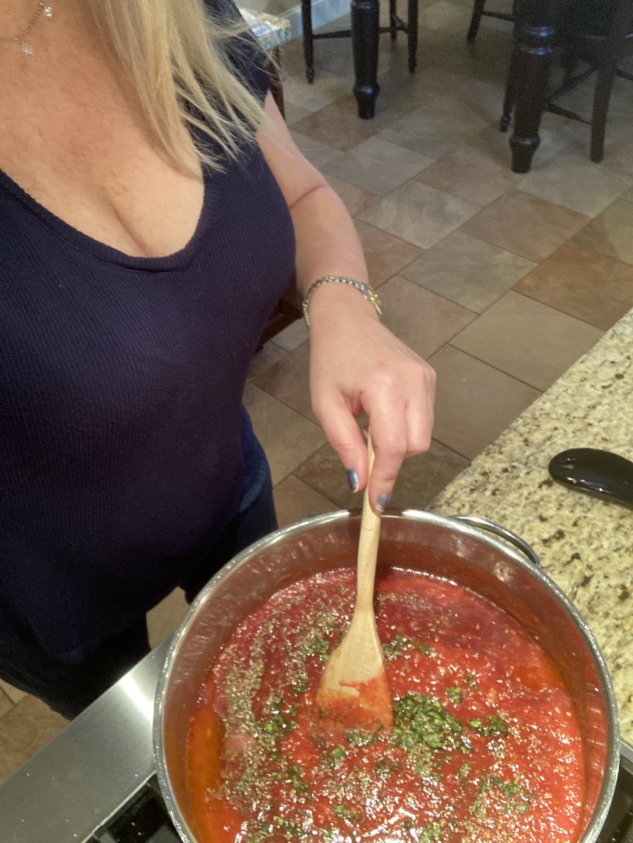 LouBonomi's tweet photo. There should be a law that no cooking needs to happen if you are trying to decorate for Christmas. ๐คฃ๐คฃ๐โค๏ธ๐๐ฝ#keepingbusyismyrx #musicandcooking #meatsaucefordays https://t.co/TP6mO8Gmsj