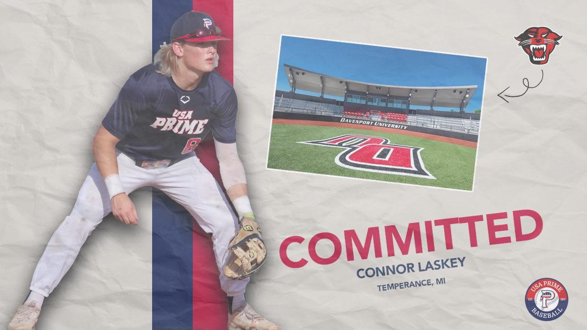 I am unbelievably excited and honored to announce my commitment to continue my athletic and academic career at Davenport University! 
I would like to thank my family, coaches, and teammates for helping me get to where I am today. Go Panthers!!🐾<a href="/USAPrimeMI2022/">USA Prime Michigan c/o 2022</a> <a href="/BedfordHSBase/">Bedford Baseball</a>