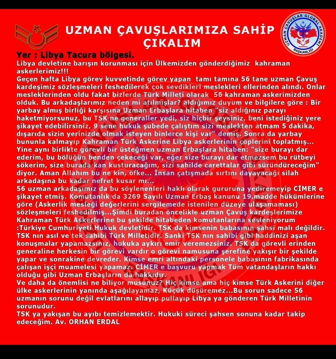 Uzman Çavuş Haber (@uzmancavushaber) on Twitter photo Adalet istiyoruz #56KahramanUzmCvs
#LibyadaNeOldu Adalet istiyoruz #56KahramanUzmCvs
#LibyadaNeOldu