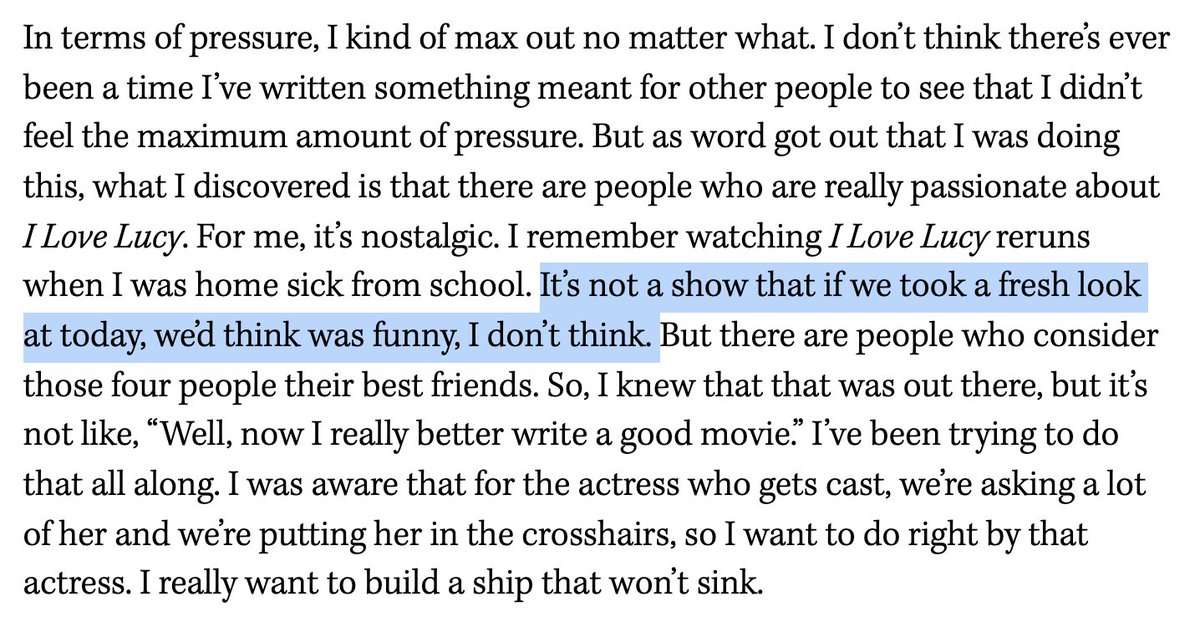 JacksonU's tweet photo. @TexileOrozco65 The portrayal of the process is not the subject of my criticism. The subject of my criticism is Sorkin's misinterpretation of #ILoveLucy's artistic merit, which he fundamentally does not believe to be funny. See below... https://t.co/5LU60SA2XO
