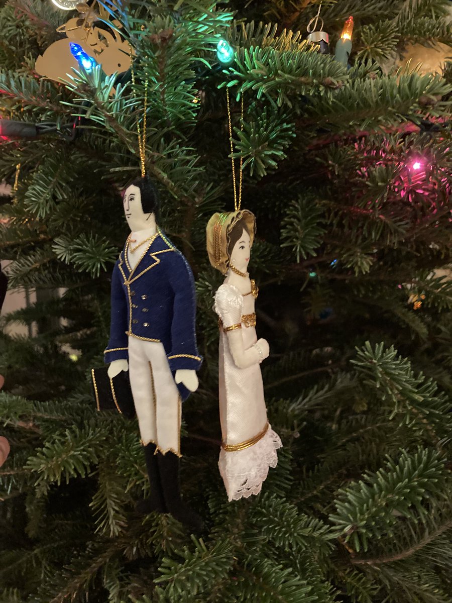 After I hung my Darcy and Elizabeth Bennet Christmas ornaments side by side, they turned themselves in this position so I think that means it's right after the first proposal