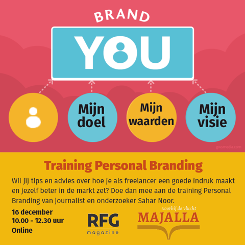 Journalist en onderzoeker Sahar Noor geeft op donderdag 16 december de (online) workshop personal branding voor journalisten met een vluchtelingenachtergrond.
Wil jij hier aan meedoen? Meld je dan aan via redactie@majalla.nl. Let op! Vol = vol.