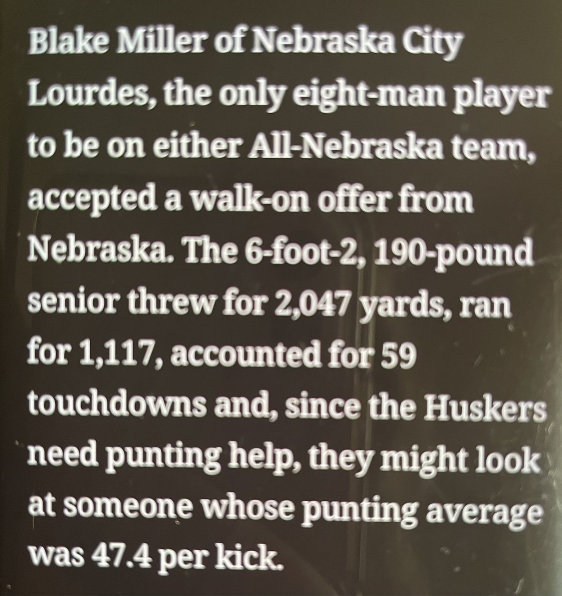Congratulations <a href="/bMills_32/">Blake Miller</a> for your All Nebraska Second Team recognition! #KnightPride