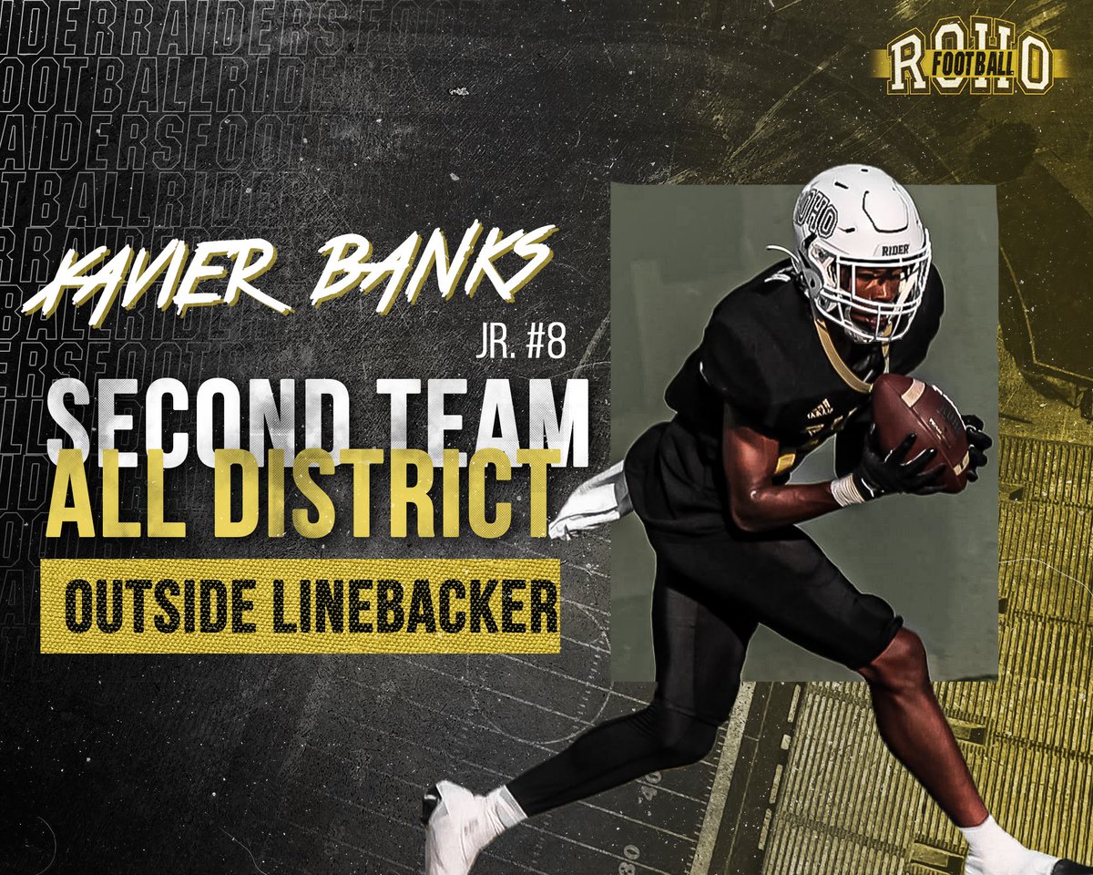Xavier Banks <a href="/XavierBanks08/">𝕏𝕒𝕧𝕚𝕖𝕣 "𝕏" 𝔹𝕒𝕟𝕜𝕤</a> 

2nd Team OLB
And
Honorable Mention WR

Congratulations‼️

#OFOT | #PAMOJA