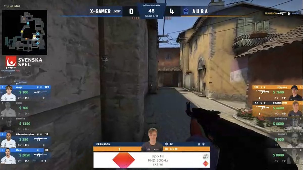 Lets cheer on AURA one last time! @SHiNECSGO_ <a href="/franssonx/">FRANSSON</a> <a href="/Hyyppe_/">hype</a> <a href="/t3_zen/">Hugo</a> <a href="/bobeksde/">bobeksde</a> , GLHF! You’ve done some amazing things on your journey, lets go out with a BANG! 💙 #SECSGO <a href="/SECSGO/">Svenska Elitserien CS2</a>