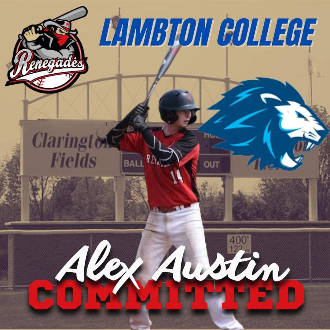 Clarington Renegades (@claringtonfjsl) on Twitter photo We have our second Lambton College committment as Alex Austin has agreed to join the Lions squad in 2022. Congrats on all your hard work Alex. #RenegadesBaseball <a href="/AAustinbaseball/">AlexAustin (committed)</a> <a href="/AlBezaireLC/">Al Bezaire</a> <a href="/LambtonBaseball/">Lambton College Baseball</a> <a href="/FJSLbaseball/">FJSL Baseball League</a> We have our second Lambton College committment as Alex Austin has agreed to join the Lions squad in 2022. Congrats on all your hard work Alex. #RenegadesBaseball <a href="/AAustinbaseball/">AlexAustin (committed)</a> <a href="/AlBezaireLC/">Al Bezaire</a> <a href="/LambtonBaseball/">Lambton College Baseball</a> <a href="/FJSLbaseball/">FJSL Baseball League</a>