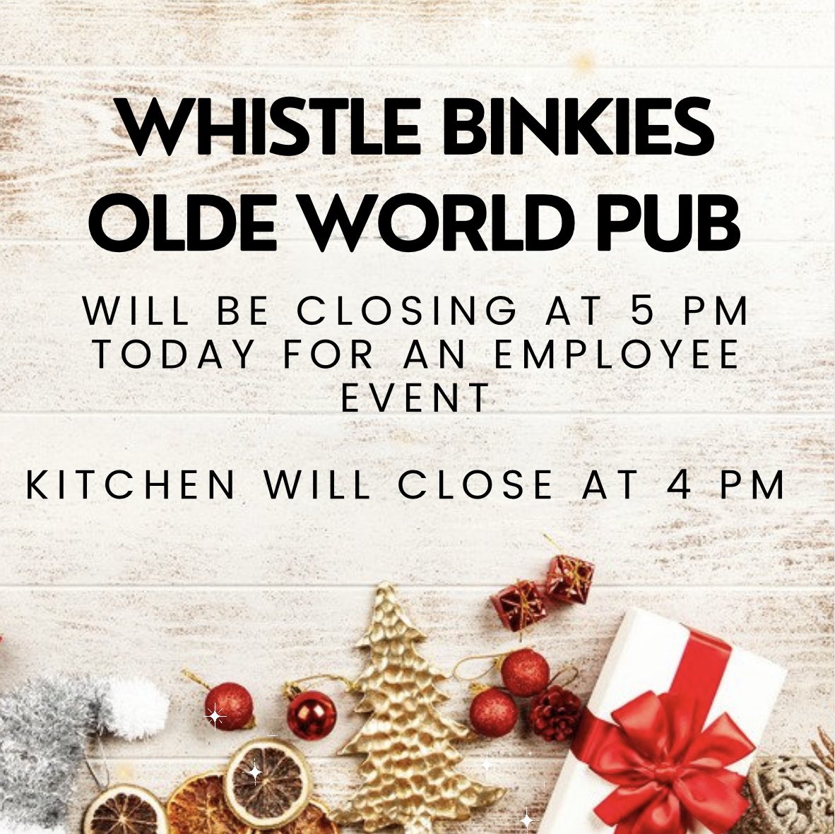 BinkiesPubs's tweet photo. Our NORTH PUB will be closing early today for an employee event. Our SOUTH PUB will be open regular business hours today so feel free to stop in and enjoy dinner and drinks! 🍻 https://t.co/zb8B0NVtbr