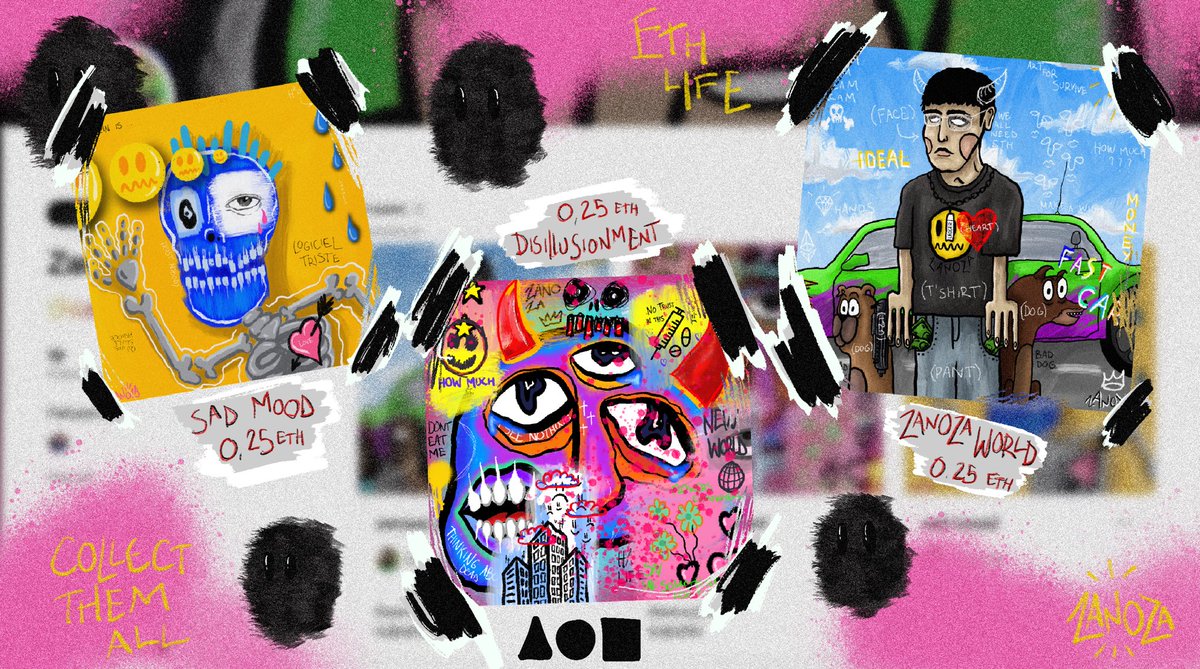 My first 3 pieces are finally all available on my @withFND, take a look on all the details 👀

« sad mood » foundation.app/@Zanoza/~/1100…

« Disillusionment » foundation.app/@Zanoza/~/1178…

« zanoza world » foundation.app/@Zanoza/~/1178…

Price : 0.25 $eth /1

#NFT #NFTs #FND #FNDart