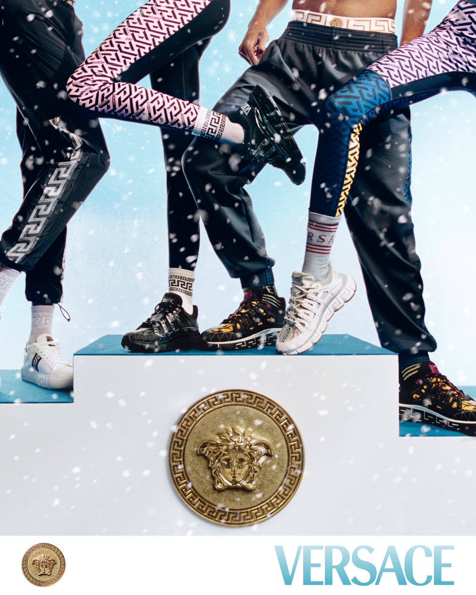 Versace's tweet photo. Gold medal gifts🥇- discover sneaker styles in the #VersaceGreca and #VersaceTrigreca collections, available now: https://t.co/zlkytSdLOi

#VersaceHoliday https://t.co/0pOCgr7CTu