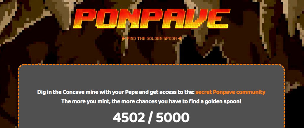 Ponpavenft's tweet photo. This is the end 
Hold your breath and count to... 500.
Only 500 Ponpave left for the @ConcaveFi WL eligibility and airdrops.
It's gonna be over thoon very thoon... https://t.co/ltlIYqYLSi