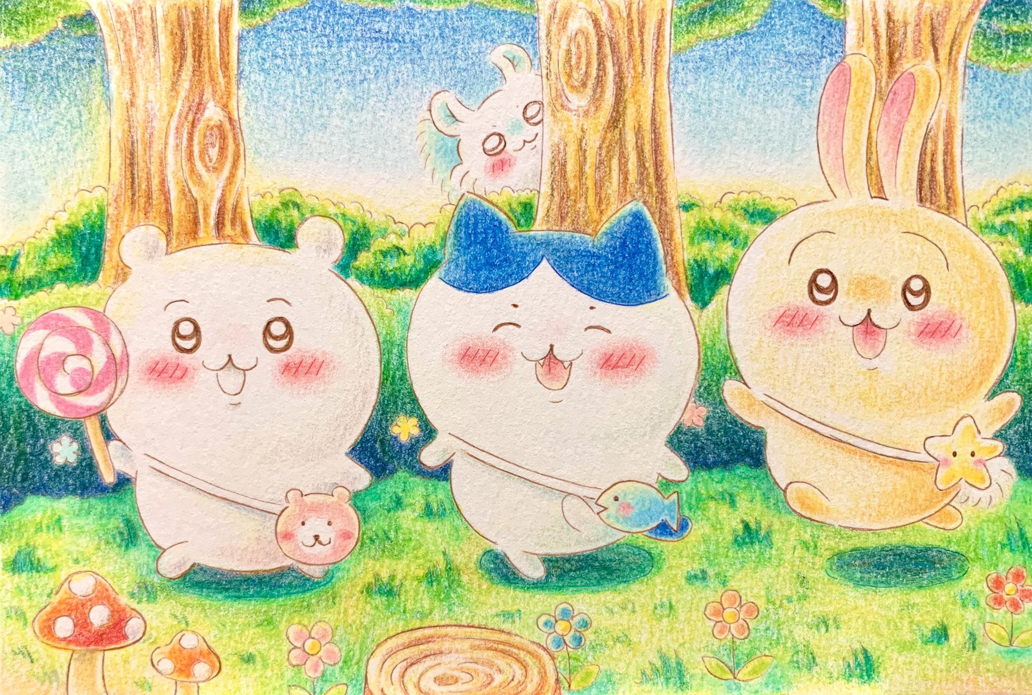 ロドランナ 前に水彩色鉛筆で塗ったイラストを色鉛筆で塗ってみました 左 色鉛筆 右 水彩色鉛筆 どちらも同じ紙を使用しています ヴィフアール中目 ちいかわファンアート T Co 5irc3efhwp Twitter