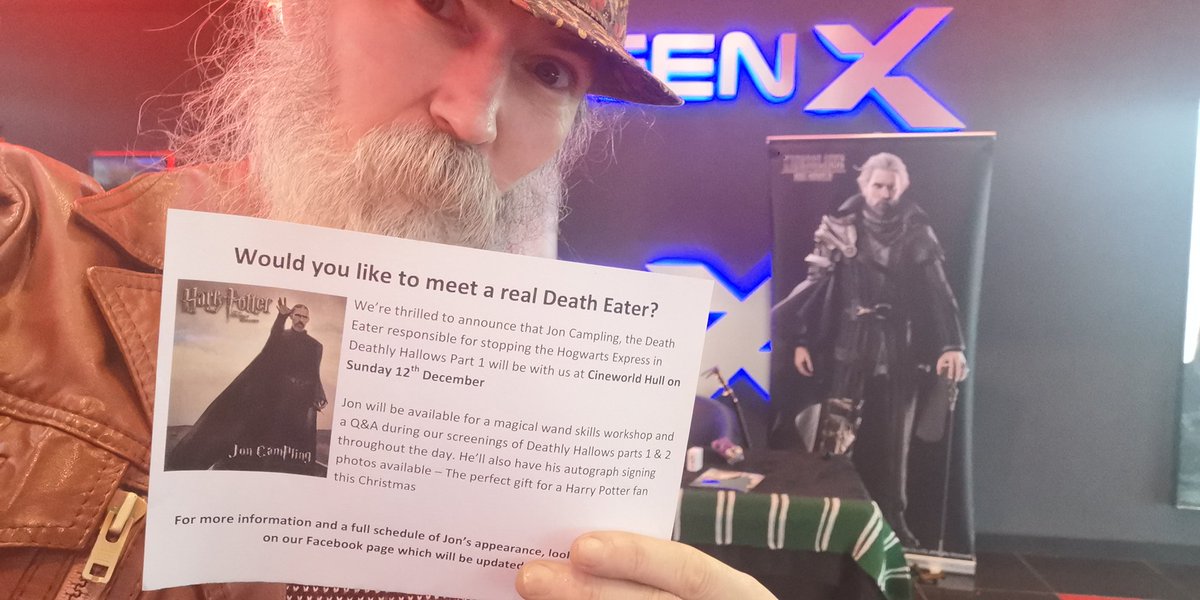 joncampling's tweet photo. OMG I'm so happy 😁
Currently experiencing #HarryPotter #DH1 in the amazing immersive #Cineworld4DX experience at the NEWLY upgraded @CineHull 

Yes that's right HULL' S very own #Deatheater is in 'HULL watching his own movie 🍿lol

Merry Xmas 'ull 🥂 https://t.co/EleQCgvuXo