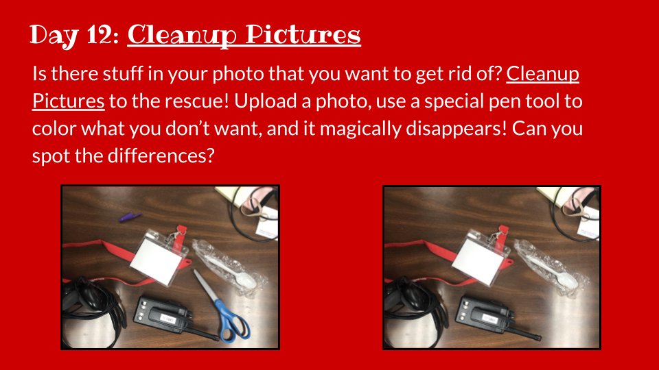 jessicaradams's tweet photo. 🎅❄️🎄Happy Day 12 of #Techmas! It's the last day, but I will have a Tech-mas wrap-up for you tomorrow. 😊

Have you even taken a picture and it's awesome, except there is one annoying thing (or several) in it? https://t.co/XhvecQTbly to the rescue! This tool is seriously 🤯🤯🤯. https://t.co/UimgxnPqS5