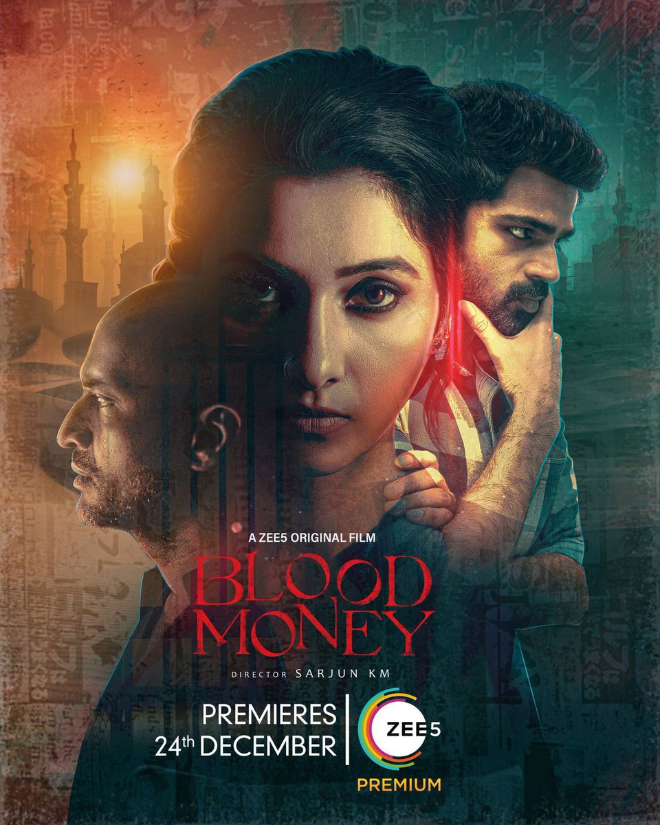 Glad to share the first look of my next film #BloodMoney Premieres 24th December on @ZEE5Tamil 

#SarjunKM @priya_Bshankar  @actorkishore @satish_composer #irfanmalik