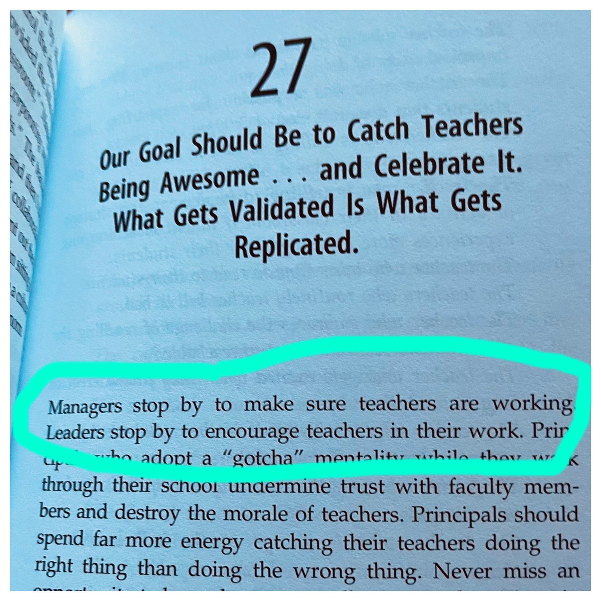 Great insight from <a href="/ToddWhitaker/">Todd Whitaker</a> and <a href="/SteeleThoughts/">Danny Steele</a> in their Essential Truths for Principals book.