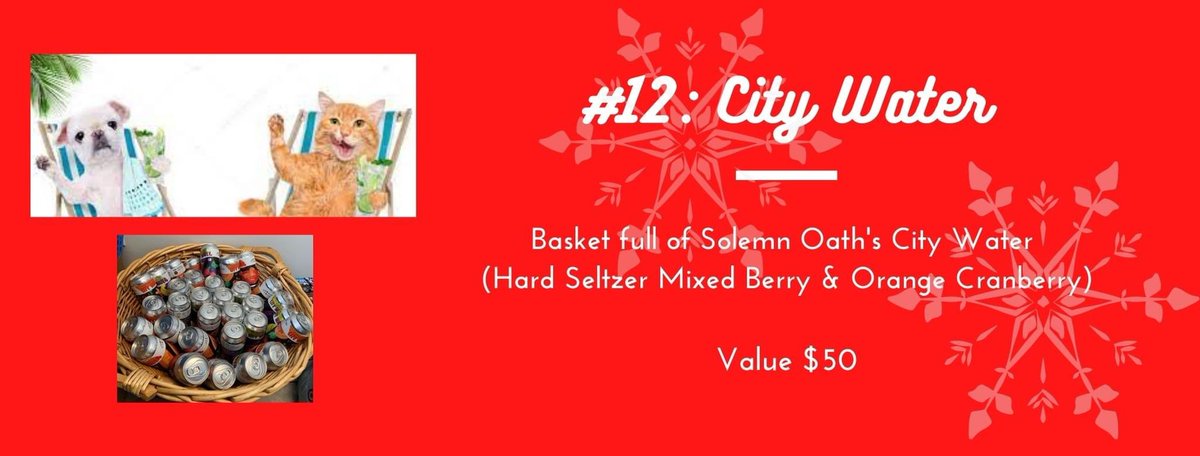 NaperHumane's tweet image. LOOKING FOR THAT PERFECT GIFT? WANT TO HELP NAHS? Participate in our 12 days of Raffle! The holiday raffle runs from Dec. 1-12 &amp;amp; raffle tickets are $5/each. 
Raffle Prize #12: City Water

Purchase tickets &amp;amp; check out all the prizes here: naperhumane.org/events-calenda…