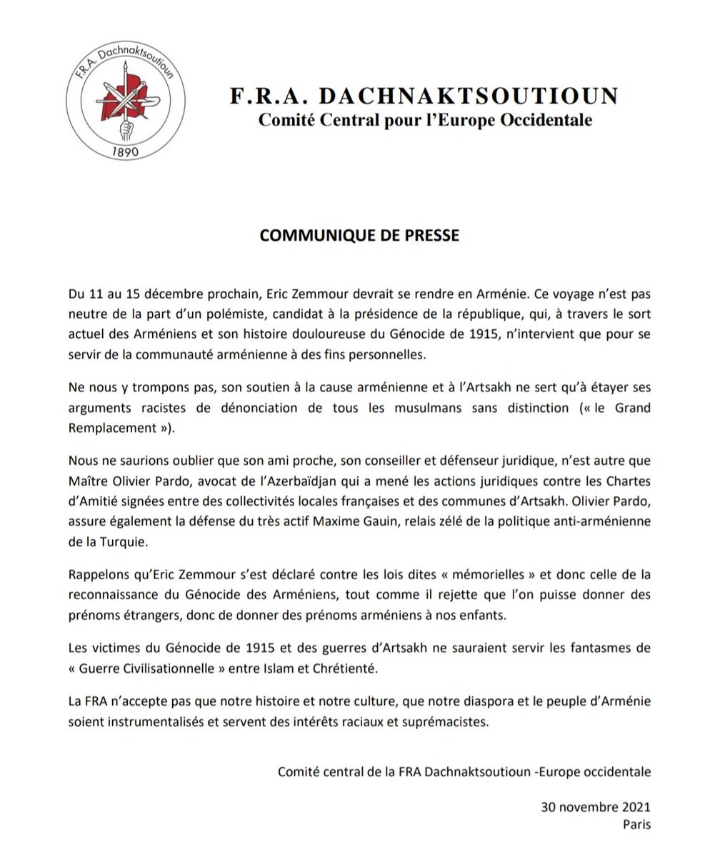 Fra Dachnaktsoutioun France Fradachnak Twitter