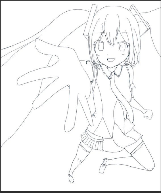 ここから線画に起こすのしんど 