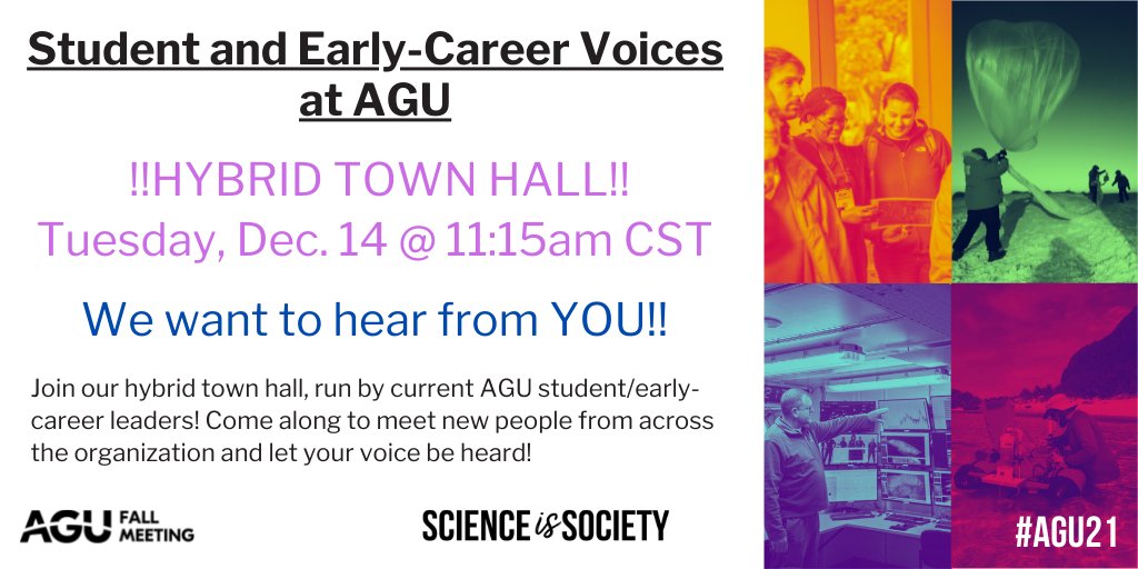 Are you a student or early-career scientist attending #AGU21? Be sure to join us in this hybrid town hall!! <a href="/theAGU/">AGU (American Geophysical Union)</a> #AGUStudent #AGUEarlyCareer

agu.confex.com/agu/fm21/meeti…