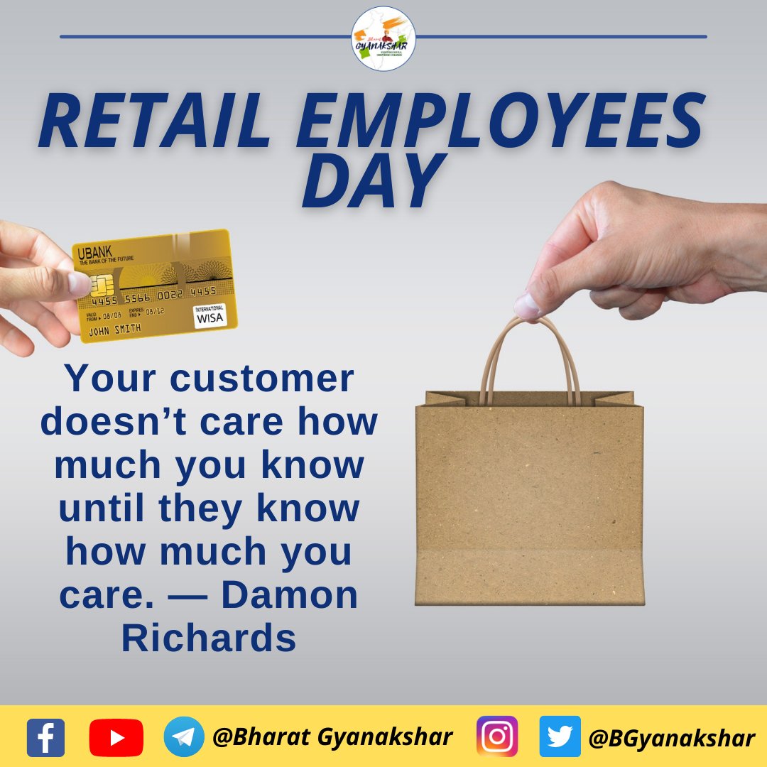 'Coming together is a beginning... Keeping together is progress... Working together is a success.'- Henry Ford

On this #RetailEmployeesDay, we would like to thank all of them for making the goods available at our doorstep.

#RetailEmployeesDay