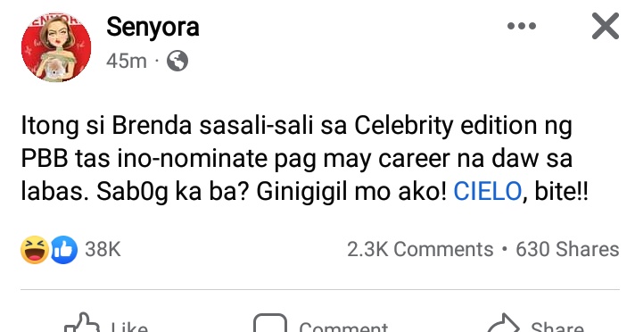 dontaskan's tweet photo. May point si Senyora, oo nga naman. Madam Inutz din, yan lagi reason nya. Hahaha 

#PBB7thNomination https://t.co/D2zq3dBX1i