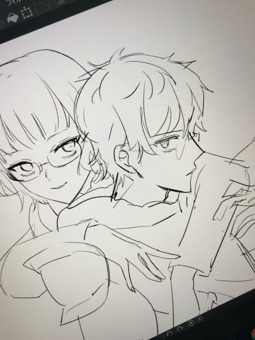 ハロウィンの時に描こうと思ってそのままのモレーさん×モレーさんの下書きあった…描きたい… 