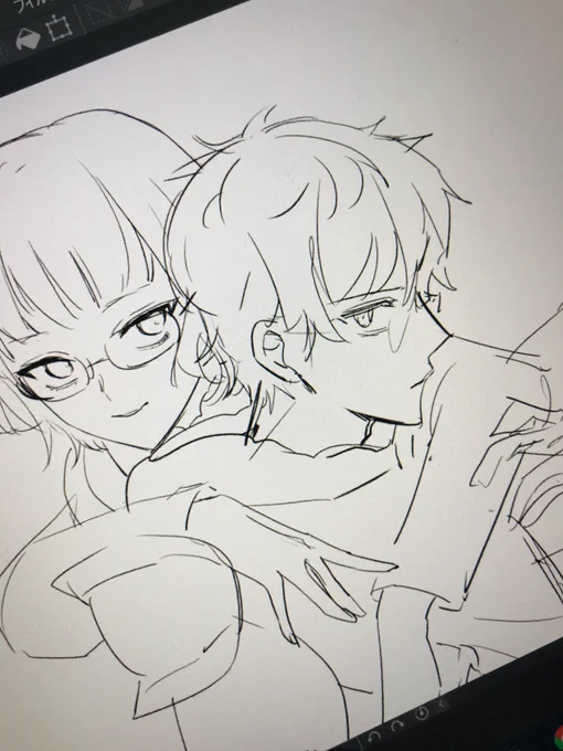 ハロウィンの時に描こうと思ってそのままのモレーさん×モレーさんの下書きあった…描きたい… 