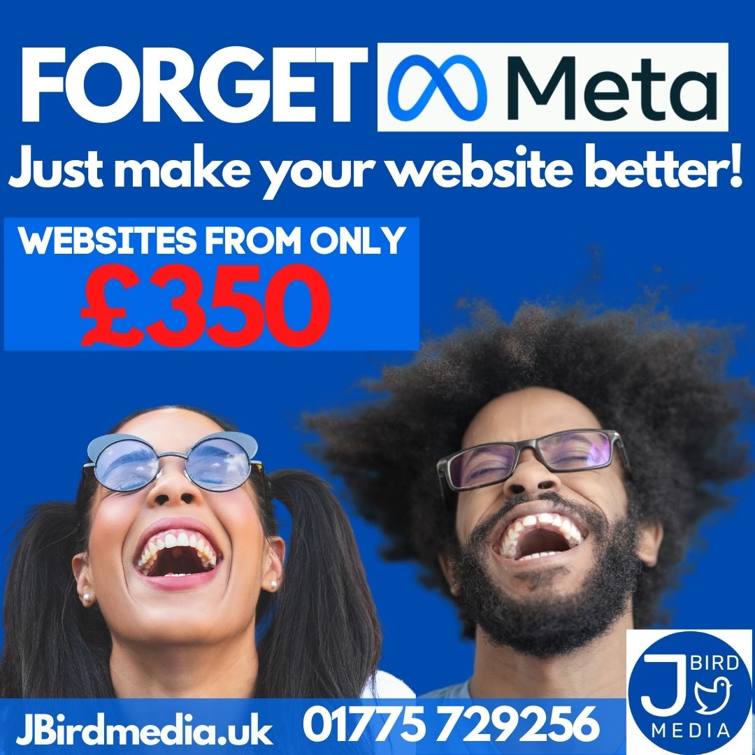JBirdMedia1's tweet photo. Meta?! Meta? Meta? Anyway, forget about all of that. How's YOUR business? How's your website? Getting customers and upping your online orders to boost your profits? No? Contact Us! #advertising #getmoreclients #social #media #advert #marketing #media #client #business #boost ... https://t.co/zXYTg857fI
