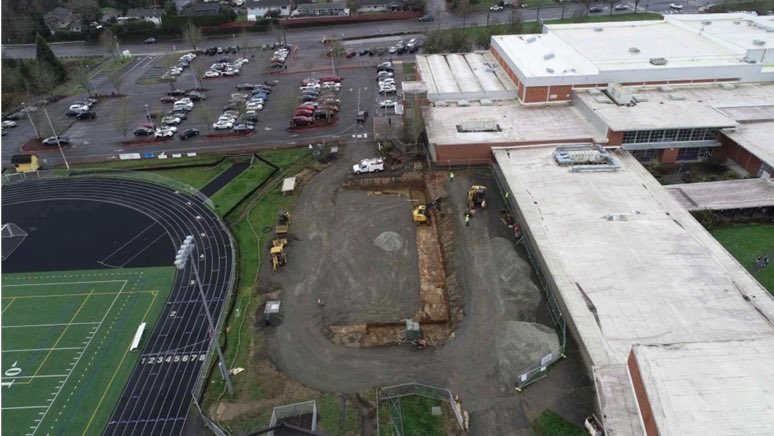 More construction happening at CRHS. <a href="/CRHeadofSchool/">;</a> the 800 wing is in progress for the Rapids. #vpsamazing
