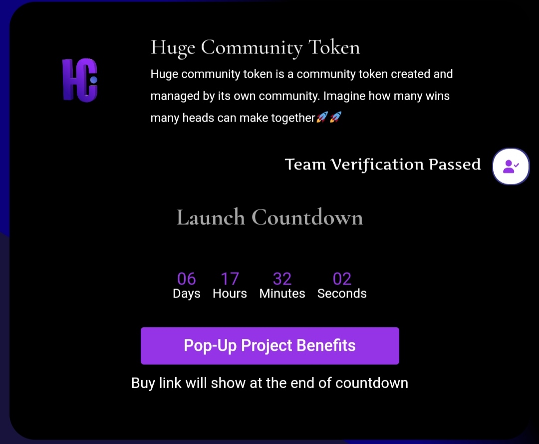 With only 6 days left to #HugecommunityToken fairlaunch

Grab some $FLT now, to get early access to some tokens.

#BscGems #crypto